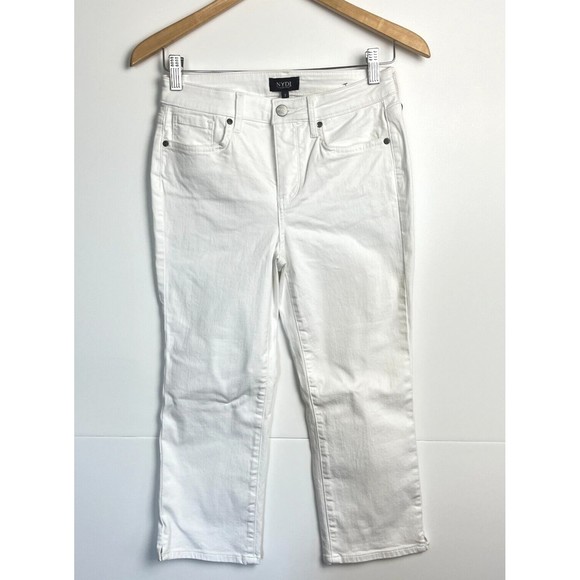 NYDJ Harper Crop Jeans Optic White Slimming High Rise Lift Tuck Technology Sz 2 - Picture 2 of 11